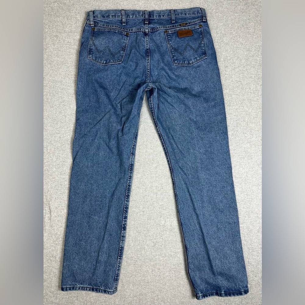 Wrangler 47MWZ Jeans Mens 40x34 Blue Regular Fit Straight Leg Denim Pants